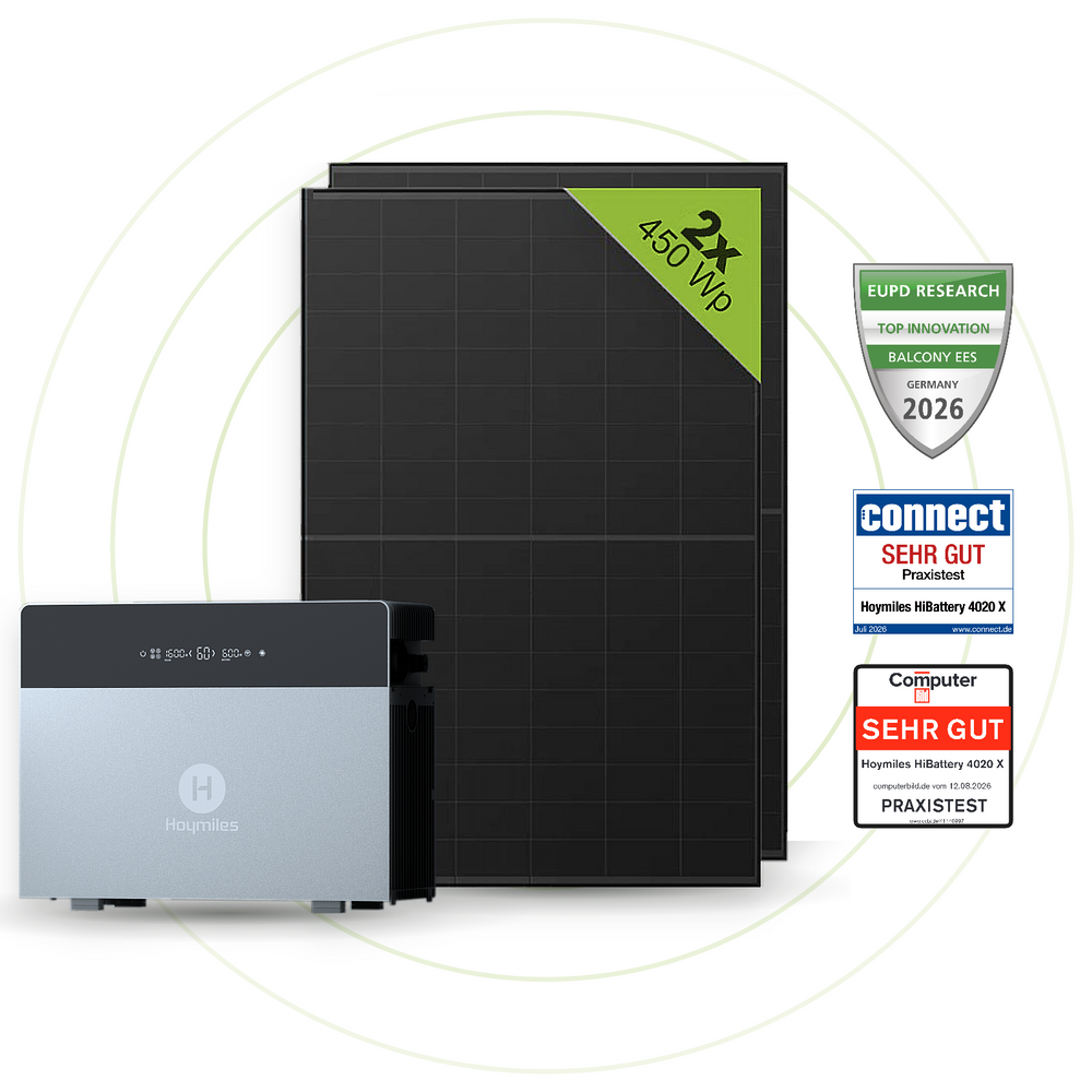 Sicatron 910 Watt Balkonkraftwerk - 2x 450W - Hoymiles HiBattery 4020 X
